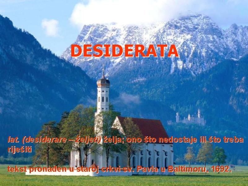 DESIDERATA