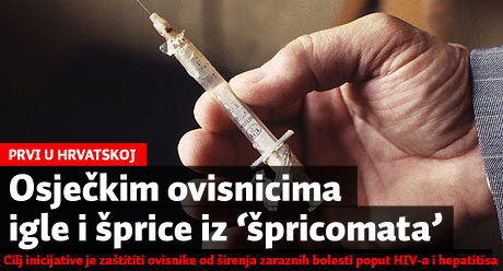 Osječkim ovisnicima igle i šprice iz ‘špricomata’