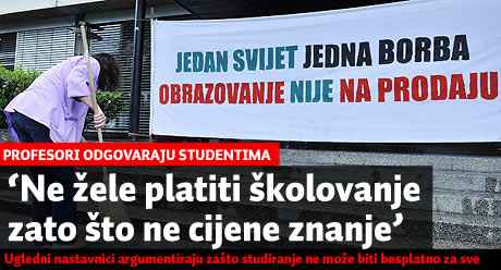 'Ne žele platiti školovanje zato što ne cijene znanje'