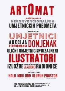 artOmat!program Unikatni umjetnički proizvodi, radionice, koncerti, aukcije