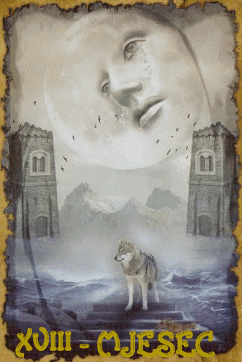 Mystic Dreamer Tarot: XVIII - MJESEC