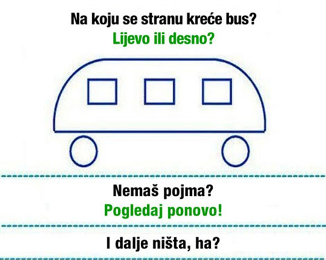 Na koju stranu kreće bus