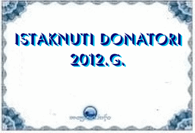 Zahvala najistaknutijim donatorima u 2012.g.