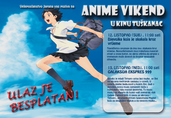 Anime vikend u kinu Tuškanac