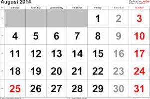 Kalendar 08/2014.