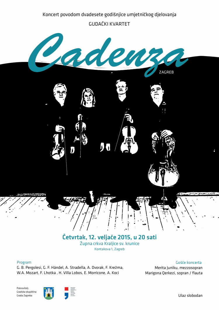 Koncert povodom dvadesete godišnjice umjetničkog djelovanja Gudačkog kvarteta Cadenza