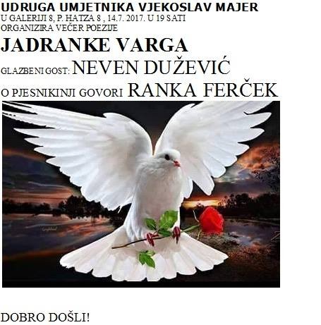 VEČER POEZIJE - Večeras