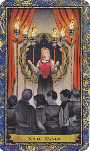 Čarobnjački tarot - 6 štapova (Snaga čuda - vodstvo i hrabrost)