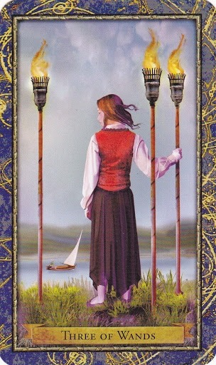 Čarobnjački tarot - 3 štapova (Snaga čuda - iščekivanja i nade)