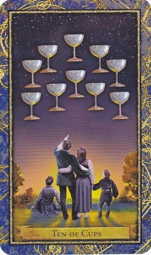 Čarobnjački tarot - 10 pehara (Snaga čuda - ljubav, bliskost)