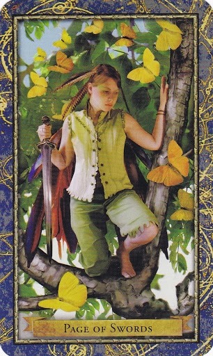 Čarobnjački tarot - Paž mačeva (Poslanik zraka - prikupljanje informacija)