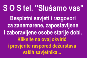 Magicusov besplatni S O S tel. 'SLUŠAMO VAS' za osobe treće dobi