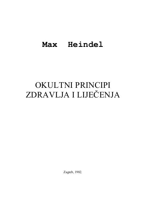 OKULTNI PRINCIPI ZDRAVLJA I LIJEČENJA
