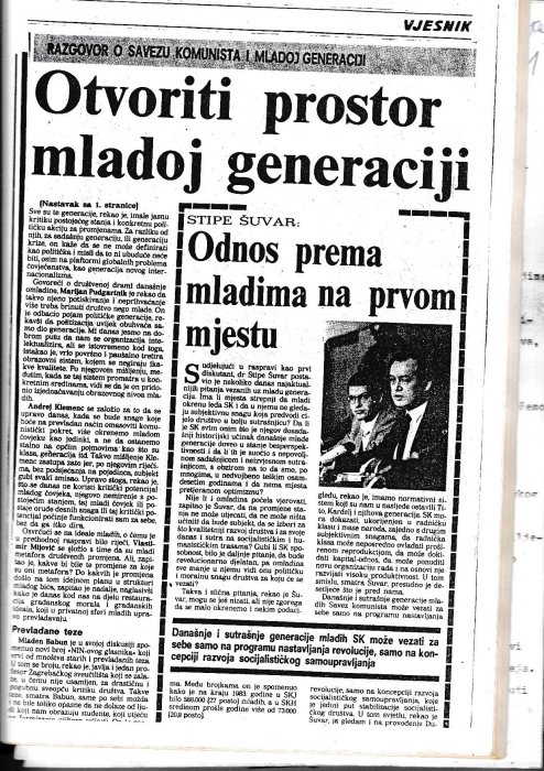 NAŠI KOMUNISTI I MLADA GENERACIJA