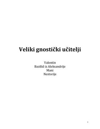 Veliki gnosticki ucitelji