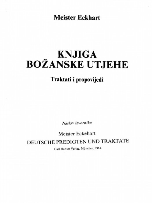 Meister Eckhardt - Knjiga Bozanske Utjehe(1)