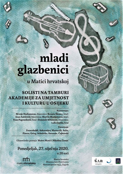 U ponedjeljak, 27.01.2020., Koncert u Matici Hrvatskoj u Zagrebu