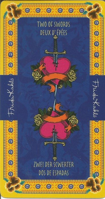 Frida Kahlo Tarot - MALE ARKANE - DVOJKA MAČEVA