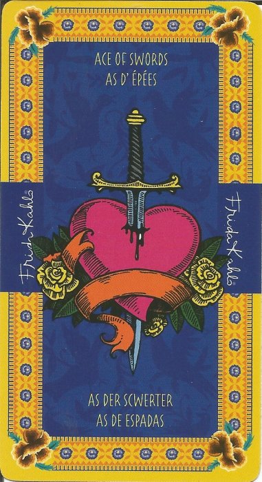 Frida Kahlo Tarot - MALE ARKANE - AS MAČEVA