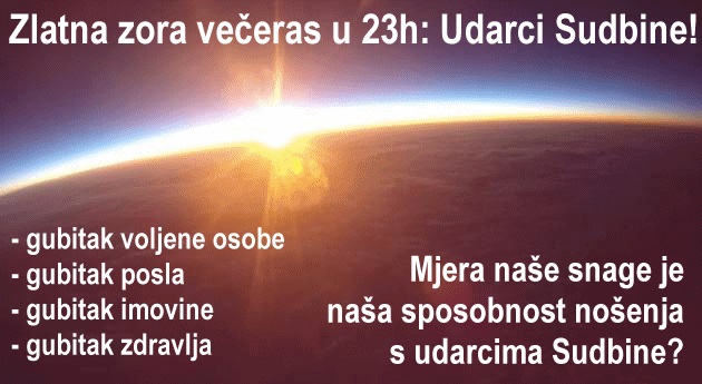 Zlatna zora večeras u 23h: Udarci Sudbine + Anđeoske poruke + Sretni brojevi