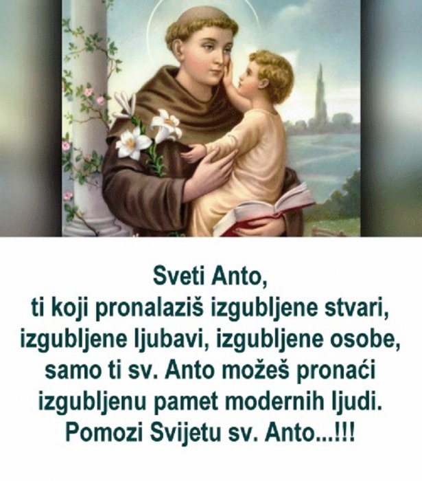 Molitva sv. Anti za izgubljenu pamet...