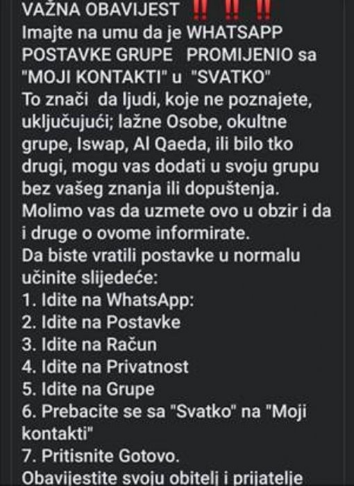 Važna obavijest...!!!