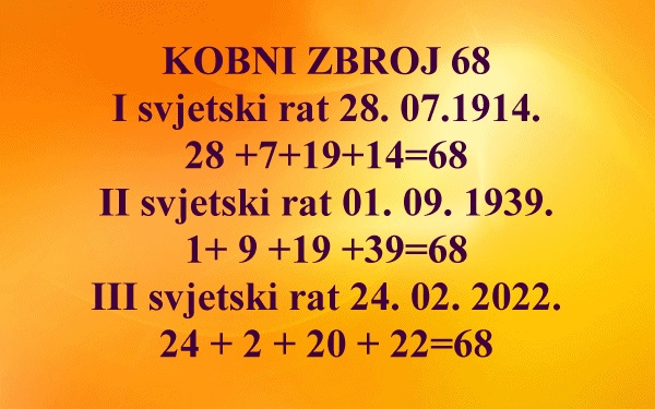 GOVORI  LI KOBNI ZBROJ 68 ONO ŠTO SE ČINI?