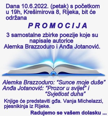 PROMOCIJA U RIJECI - 3 ZBIRKE POEZIJE OD 2 AUTORICE