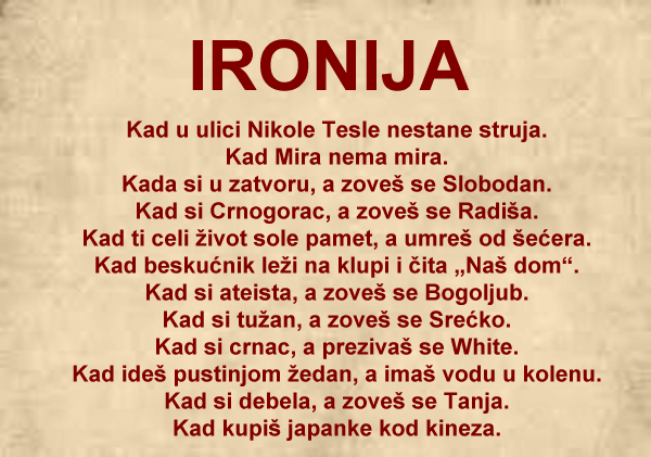 Ironija..