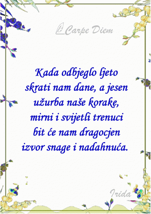 Carpe Diem - jesenski ritam života