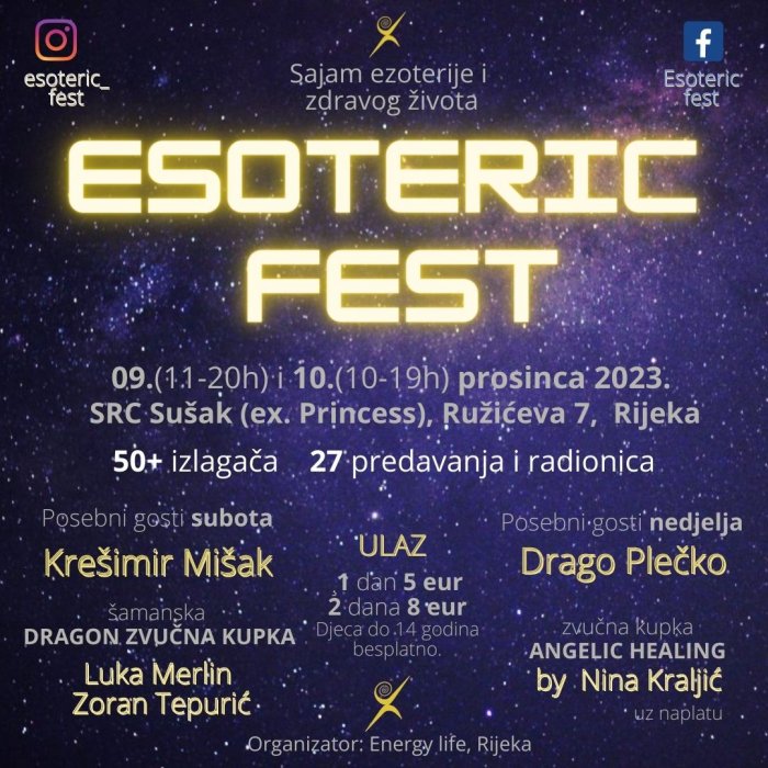 ESOTERIC FEST, 9 - 10 prosinca u Rijeci 