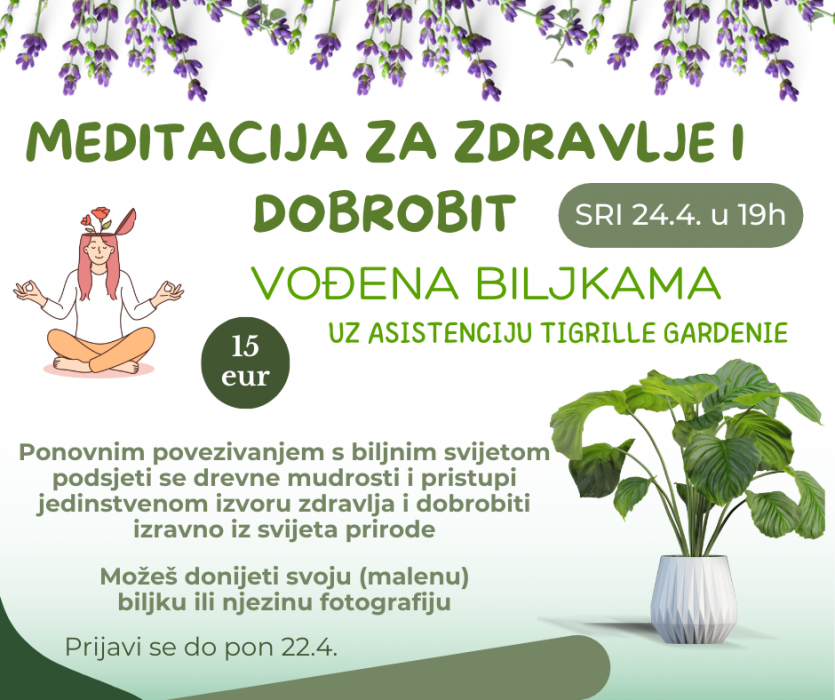 Srijeda navečer uz meditaciju s biljkama i besplatni webinar