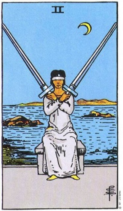 Tarot - II.DVOJKA MAČEVA