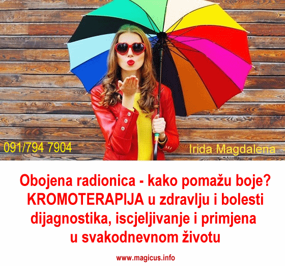 Obojena radionica - KROMOTERAPIJA, znanje o bojama i terapijska primjena boja