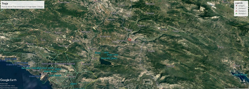 Pri moru, uprav srpskih strana, leži Troja ukopana od grčkoga ognja pala