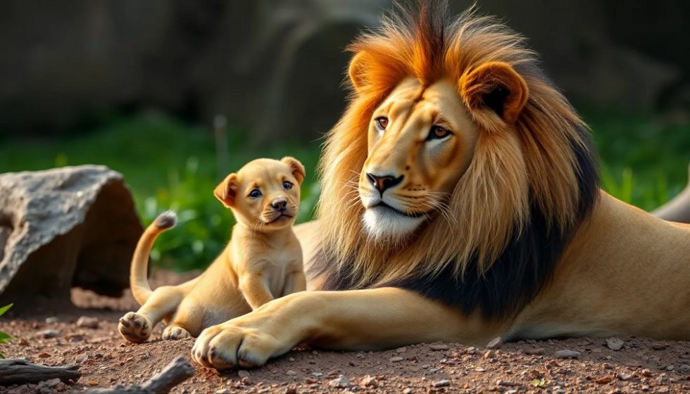 Ljubav umire za ono što voli - Lav i psetance (istiniti događaj)