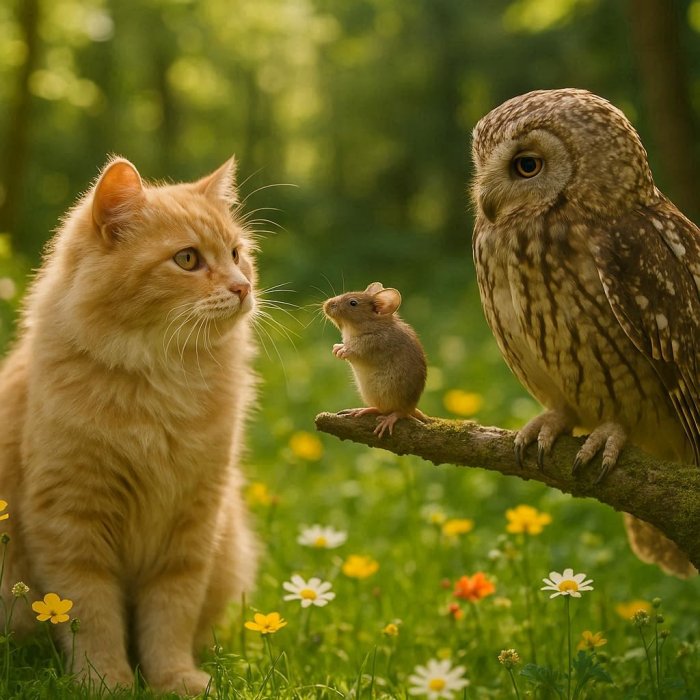 MAČAK, MIŠ, I SOVA