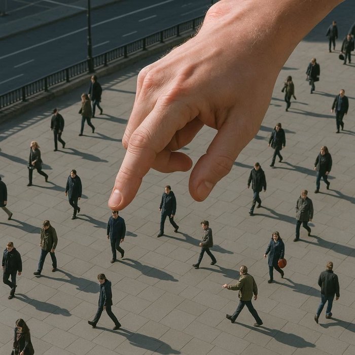 'Ruka odozgo'  - gigantska ruka igra se pješacima - video