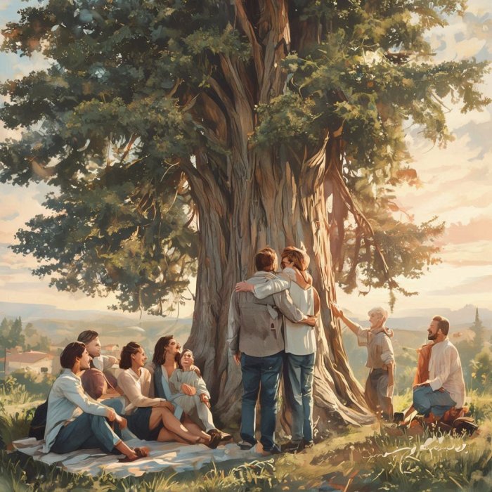 sretni ljudi,miran život (tvoj čempres je porastao..)