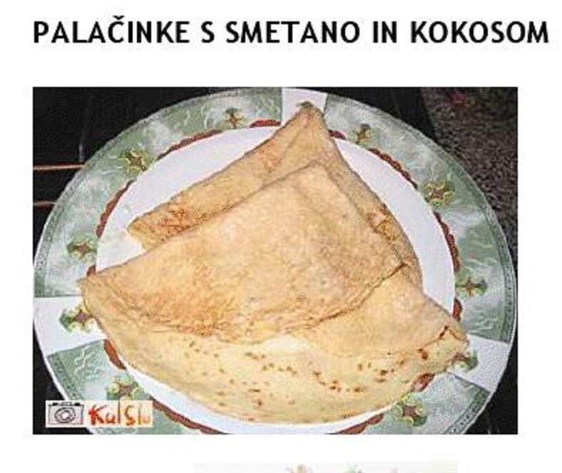 PALAČINKE S SMETANO IN KOKOSOM