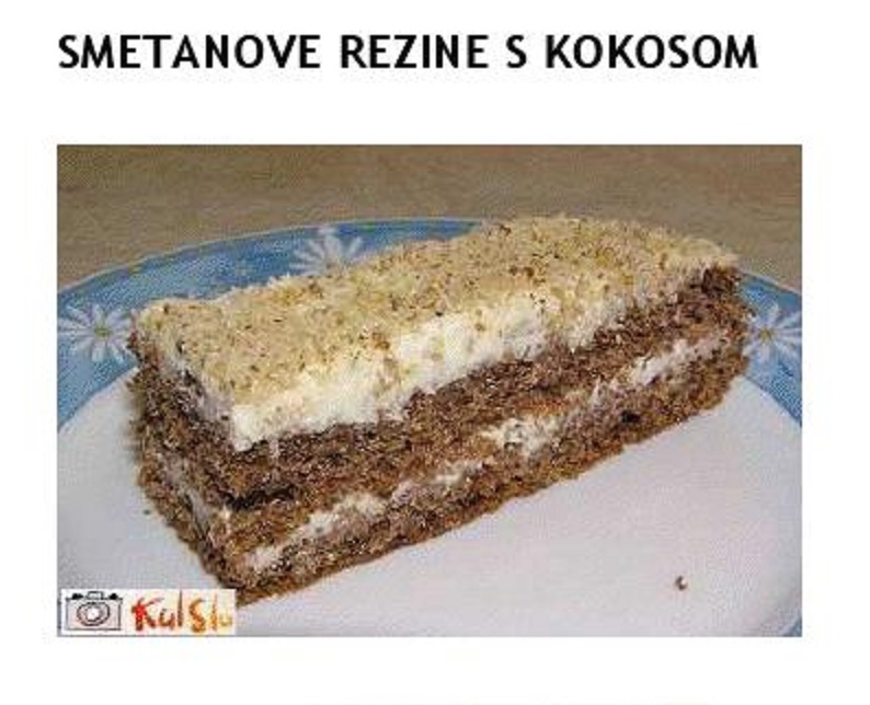 SMETANOVE REZINE S KOKOSOM