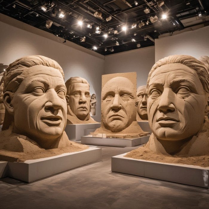 Izložba skulptura od pijeska - tema, ljudsko lice i emocije