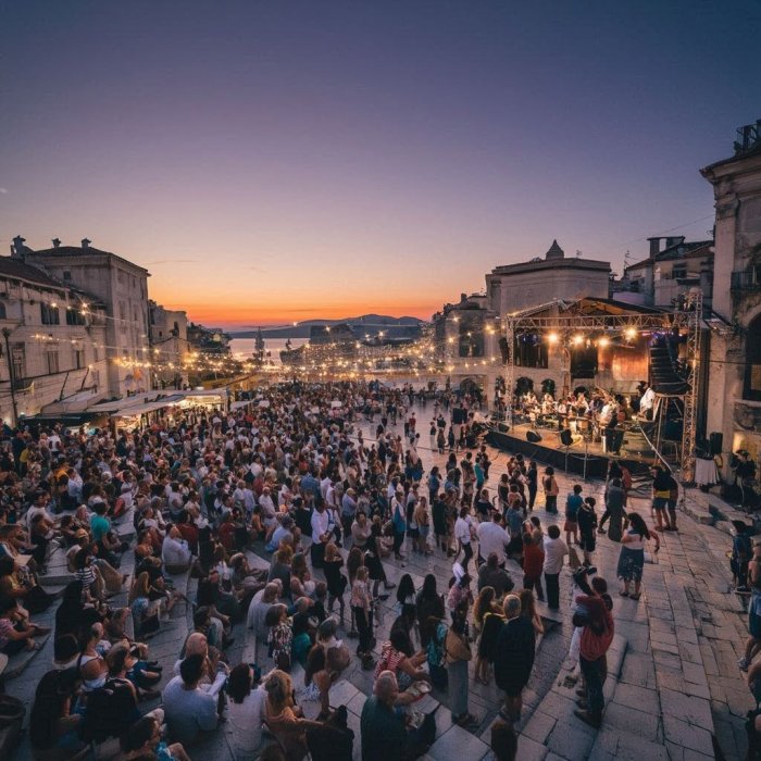 ...prvi dan lita u centru Splita...