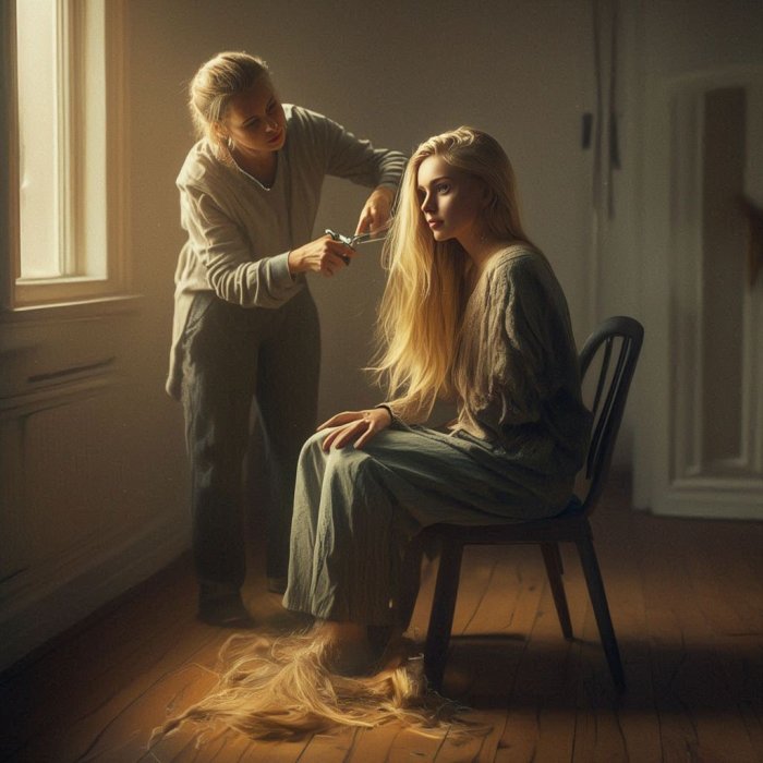 neka žena mi šiša moju plavu kosu - za Iridu