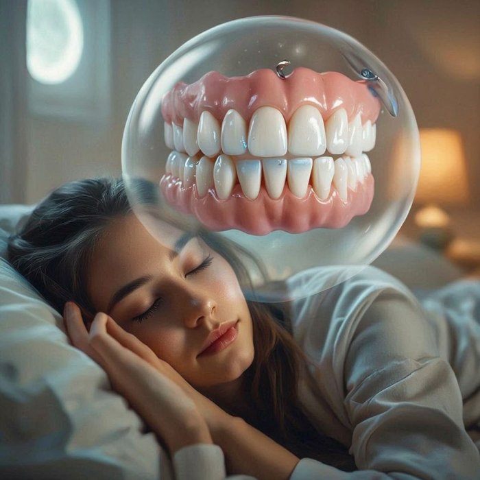 tumacenje snova - san o vjestackoj protezi bijelih zuba