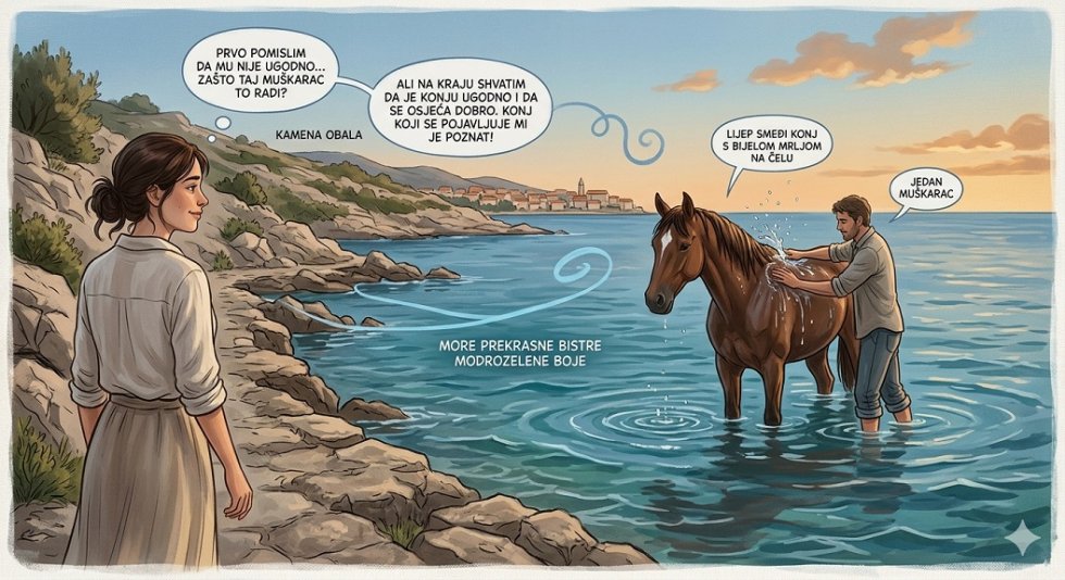 sanjam konja u modrozelenom moru