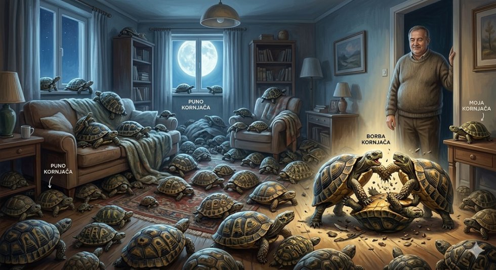 sanjam kornjače, svuda kornjače