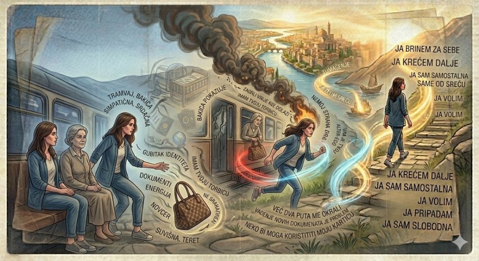 San za Iridu - U tramvaju sam