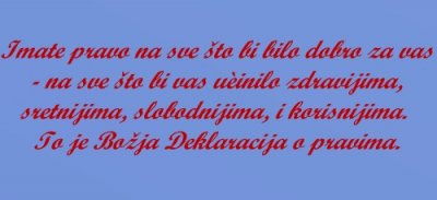 Dajte smisao svojem životu - Božja deklaracija o pravima