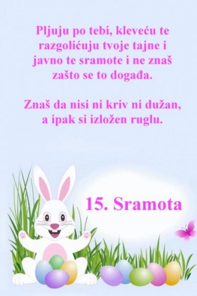 Pisanice s porukom - Od sramote se ne umire, ali je teško živjeti osramoćen...